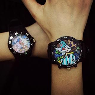 InShop Watches Printed Silicon Strap Watch