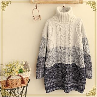 Fairyland Stand Collar Color Block Sweater