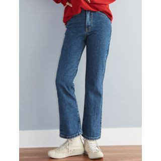 FROMBEGINNING Washed Boot-Cut Jeans