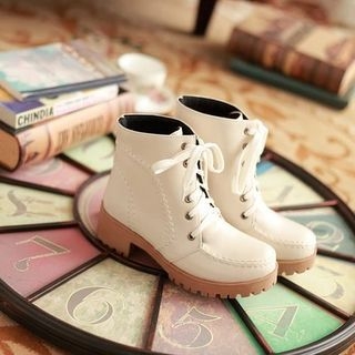 Pastel Pairs Short Lace-Up Platform Boots