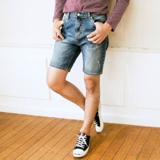 ABOKI Distressed Denim Shorts