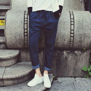 MEING Stripe Low-Crotched Pants