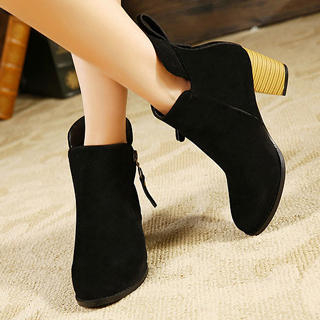 Mancienne Chunky-Heel Zip Ankle Boots