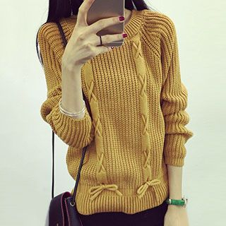 Bloombloom Lace-Up Sweater