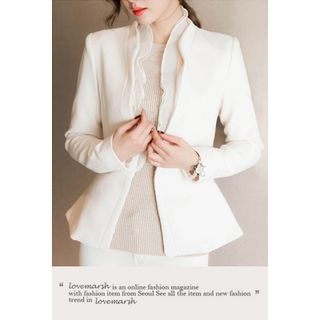 LOVEMARSH Detachable-Frill Wool Blend Jacket