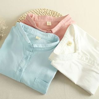 Mushi Long-Sleeve Half Placket Shirt