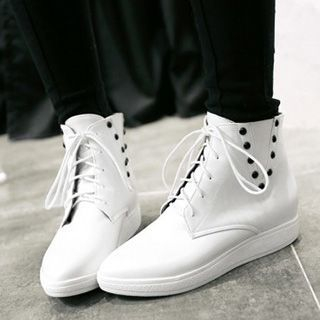 Tomma Studded Lace Up Short Boots