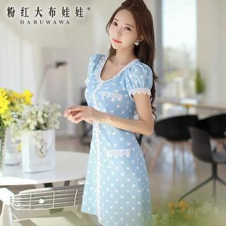 Dabuwawa Short-Sleeve Heart-Print Dress