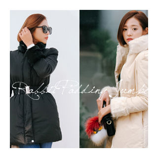 1ROA Faux-Fur Padded Jacket With Belt