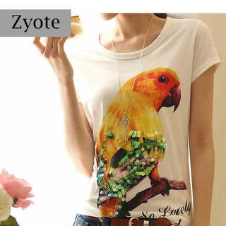 Zyote Short-Sleeve Sequined Print T-Shirt