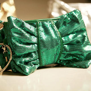 Sequined "Bow" Clutch / Cross Bag