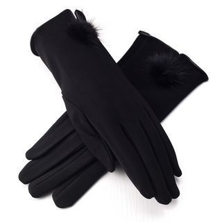 RGLT Scarves Pompom-Accent Gloves