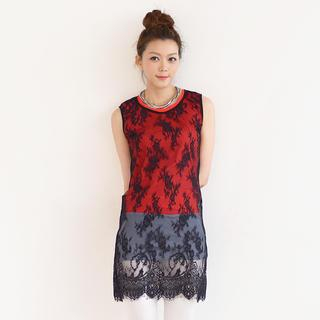 SO Central Sleeveless Lace Dress (Belt not Included)