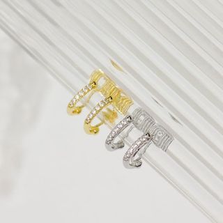 Rhinestone Alloy Huggie Earring