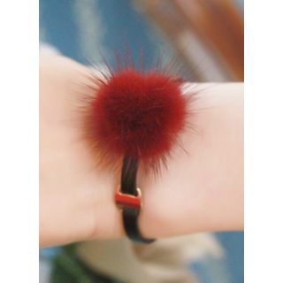 kitsch island Pompom Faux-Leather Bracelet