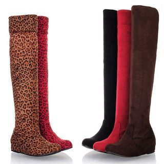 Colorful Shoes Leopard Over The Knee Boots