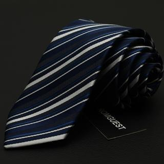 Romguest Striped Neck Tie Navy Blue - One Size