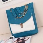Pocket-Detail Two-Tone Tote