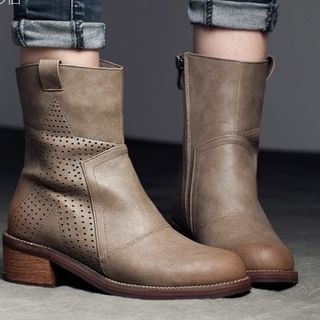 MIAOLV Perforated Short Boots