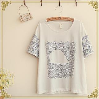 Fairyland Whale Print T-Shirt