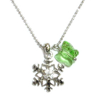 Pianissimo – Snowy Concerto Necklace with Light Green Swarovski Crystal Butterfly