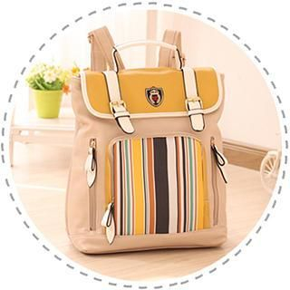 Canvas Love Striped Backpack