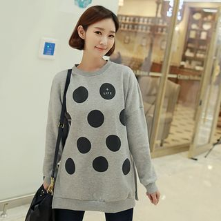 CLICK Polka-Dot Brushed Fleece Sweatshirt