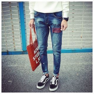 Danjieshi Letter Tapered Jeans