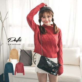 PUFII Cable Knit Top