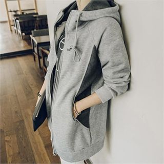 JOAMOM Color-Block Wool Blend Hooded Jacket