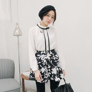 Tokyo Fashion Long-Sleeve Tie Neck Blouse