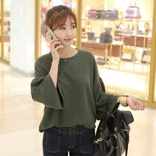CLICK Wide-Sleeve Knit Top