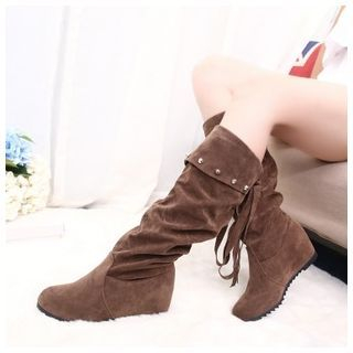 BAYO Hidden Wedge Studded Tall Boots