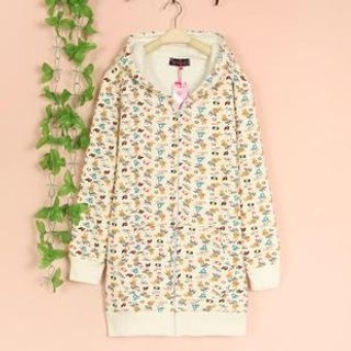 Cute Colors Rabbit Print Hood Jacket