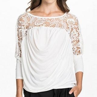 Obel Lace Panel Long-Sleeve Top