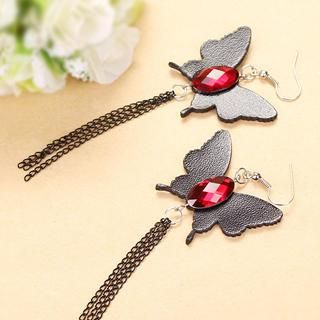 Fit-to-Kill Butterfly Tassel Earrings  Black - One Size