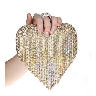 Glam Cham Fringed Rhinestone Clutch