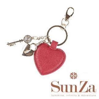 SunZa Genuine Leather Key Chain Red - One Size