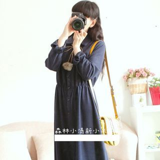 Mellow Fellow Front-Tie Loose-Fit Dress