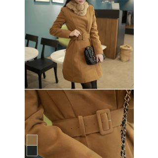 MyFiona Pintuck A-Line Coat with Belt