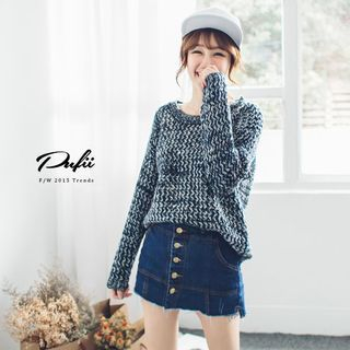 PUFII Long Sleeve Knit Top