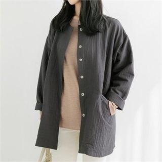 YOOM Collarless Snap-Button Jacket