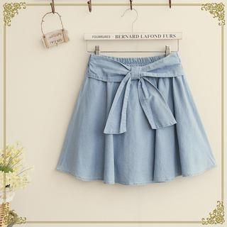 Fairyland Ribbon-waist A Line Pleated Skirt