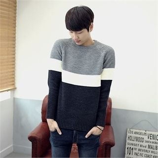 MITOSHOP Color-Block Waffle-Knit Sweater