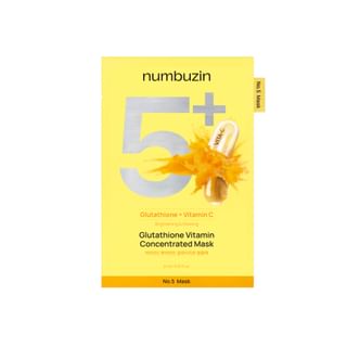 Numbuzin - No.5+ Glutathione Vitamin Concentrated Mask 1 Sheet 2025 Version - 27Ml X 1 Sheet