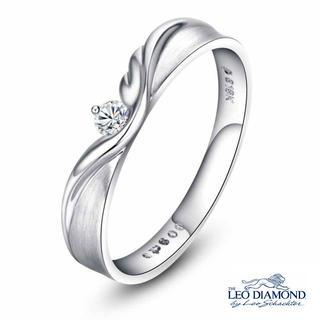 Leo Diamond 18K White Gold Diamond Solitaire Guardian Angel Women Ring