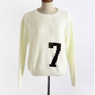 Hazie Number Pattern Sweater