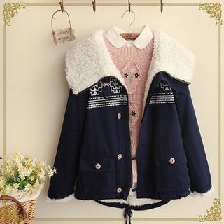 Fairyland Shearling-lined Embroidered Jacket