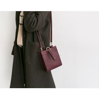 FROMBEGINNING Square Faux-Leather Shoulder Bag
