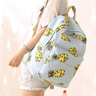 Canvas Love Pineapple Print Canvas Backpack